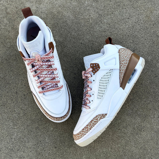 Nesia Originals polynesian spear design shoelaces laced in Jordan Spizikes