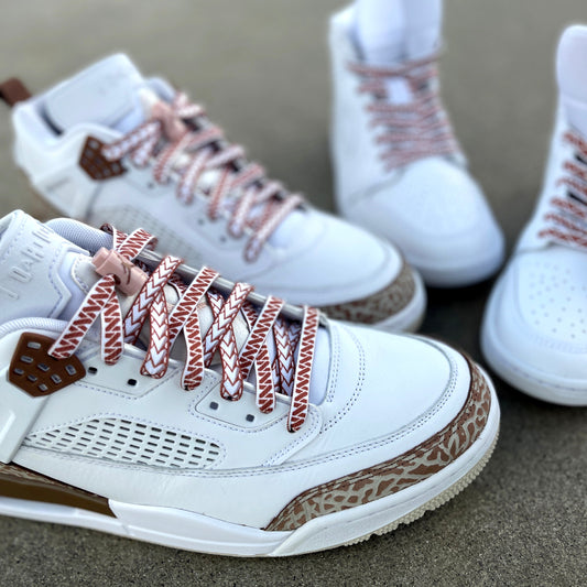 Nesia Originals Polynesian spear design shoeslaces laced in Jordan Spizikes