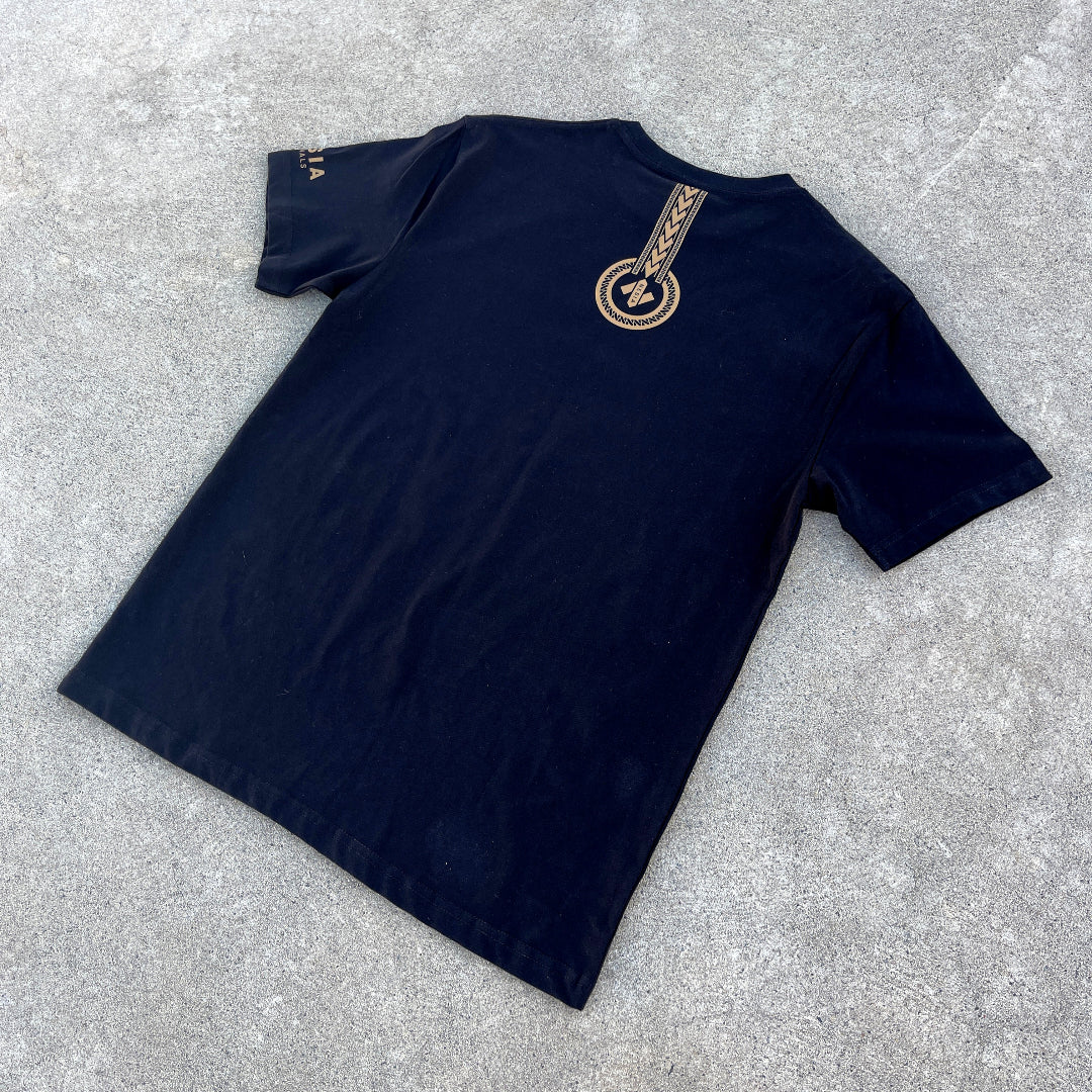 Nesia Originals Black shirt with brown print back