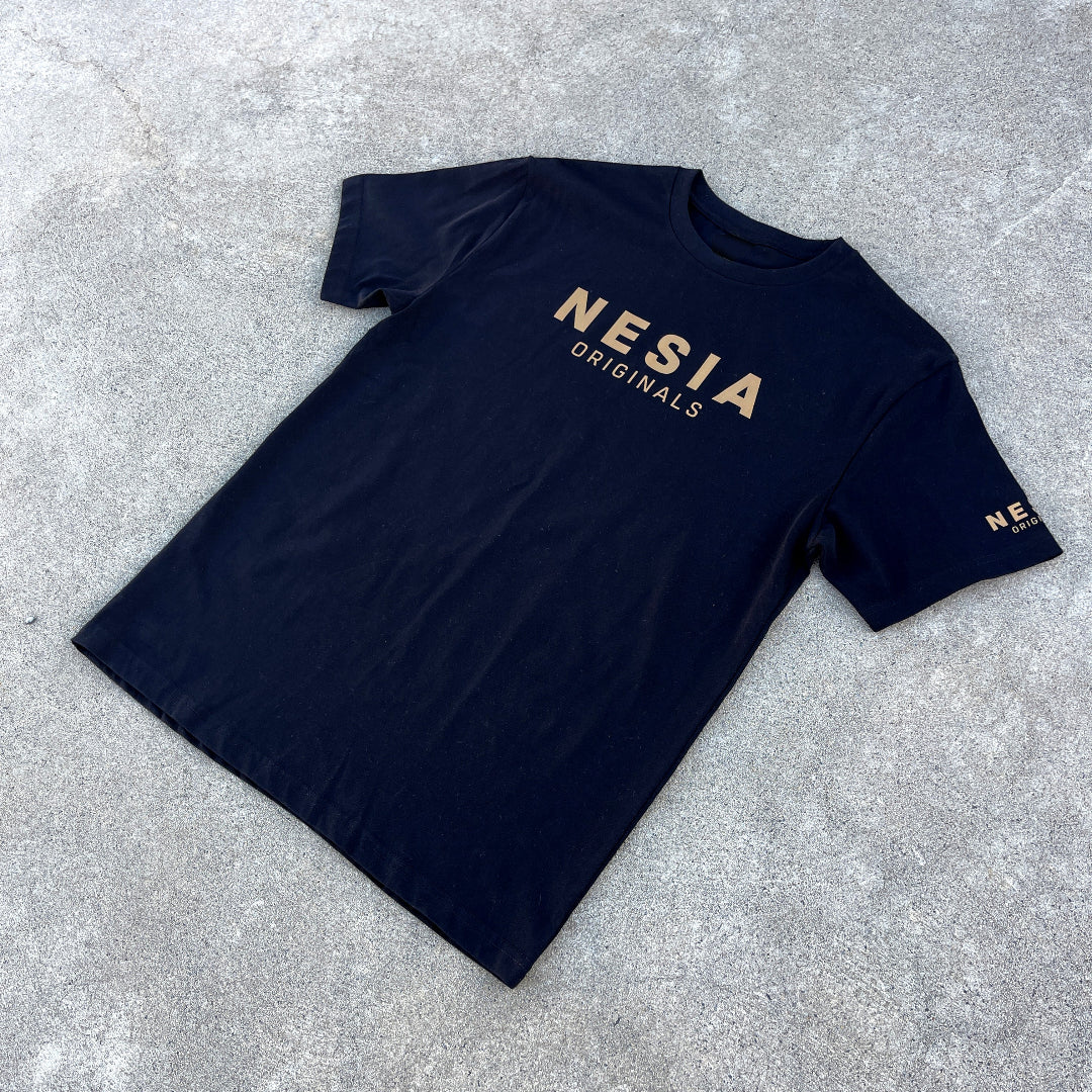 Black Tshirt with brown Nesia Originals logo